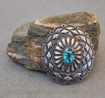 Navajo Silver and Turquoise Pin, c.1960s