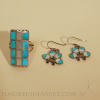 Zuni Channel Inlay Ring and Earrings Image 1
