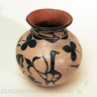 Santo Domingo Pottery: Santo Domingo Black on Cream Jar, c