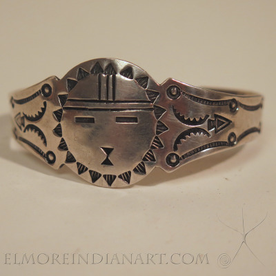 Vintage Hopi Overlay Sterling Silver Bracelet by Eddison Wadsworth Soo