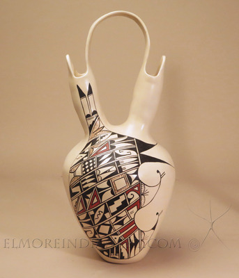 Large Hopi Polychrome Wedding Vase by Ida Poola Susunkewa