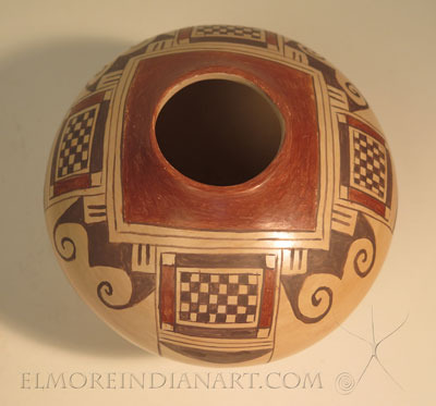 Contemporary Hopi Eagle Tail Jar by Vernida Polacca Nampeyo