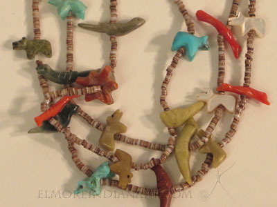 Three-Strand Zuni Fetish Necklace, c.1950
