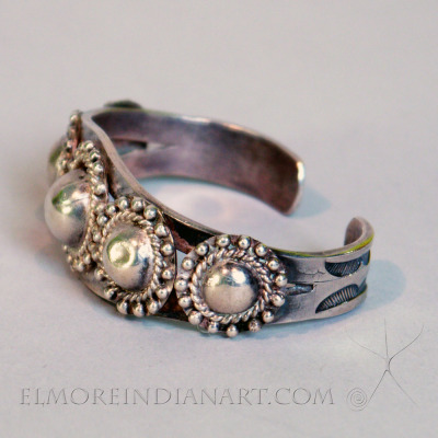 Navajo Silver Bracelet with Silver Domes, c. 1930