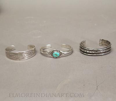 Three Navajo Silver Bracelets 