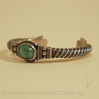 Navajo Silver and Turquoise Bracelet by John B. Begay, Jr.