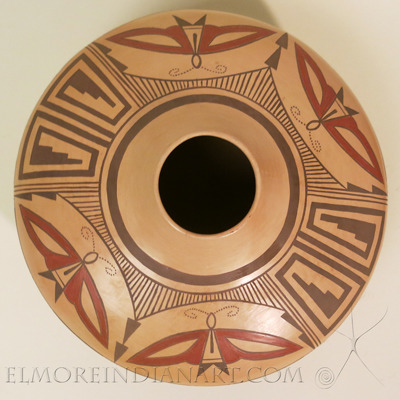 Hopi Polychrome Seed Jar with Moth Design by Jeremy Adams Nampeyo