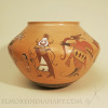 Large Hopi Polychrome Jar with Dancing Kachinas by Mark Tahbo Image 4