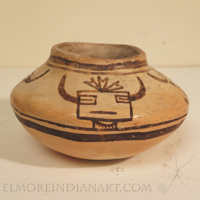 Hopi Polacca Seed Jar with Kachina Faces by Nampeyo, c.1890s