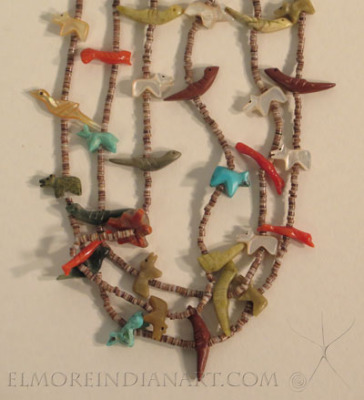 Three-Strand Zuni Fetish Necklace, c.1950
