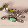 Roadrunner Turquoise Pin w/ Hallmark, c. 1950 Image 2