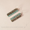 Hopi Turquoise Earrings w/ Fret Spirals, signed, 1970’s Image 4