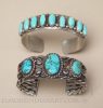 Two Navajo Bracelets with Turquoise Image 1
