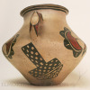 Rare San Ildefonso Polychrome Jar with Stepped Handles, c.1910 Image 2