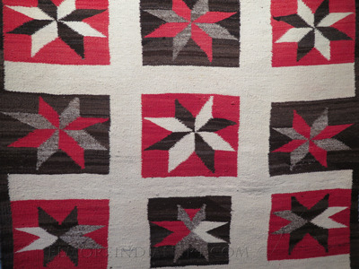 Large Navajo Transitional Weaving with Valero Stars, c.1920