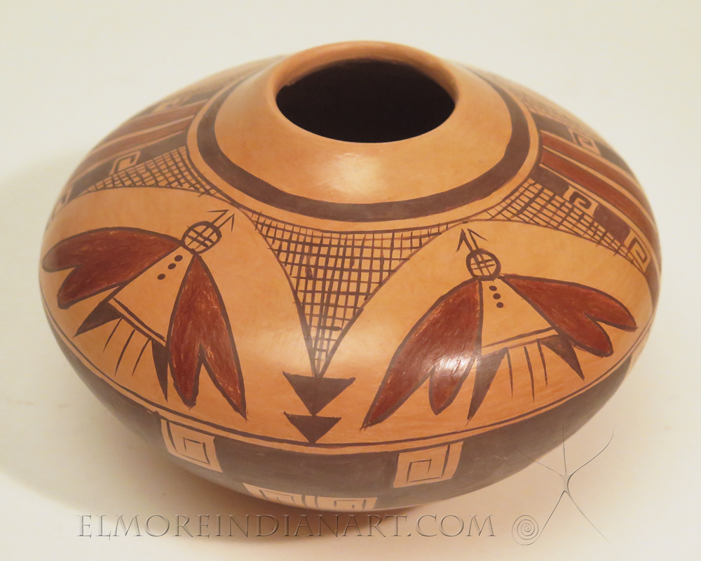 Nampeyo Family Pottery: Hopi Polychrome Moth Jar By Vernida Polacca Nampeyo