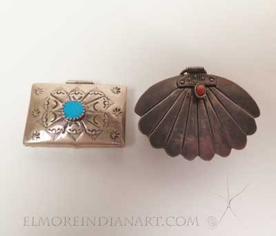 Two Navajo Silver Pillboxes