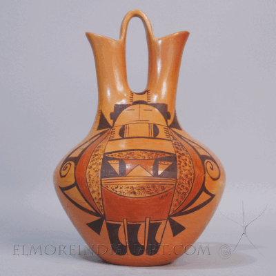 m*a様 Pampula vase 90mmイエローscope別注ポムポム　イッ Nampeyo Family Pottery: Hopi Yellowware Wedding Vase w/ Beetle