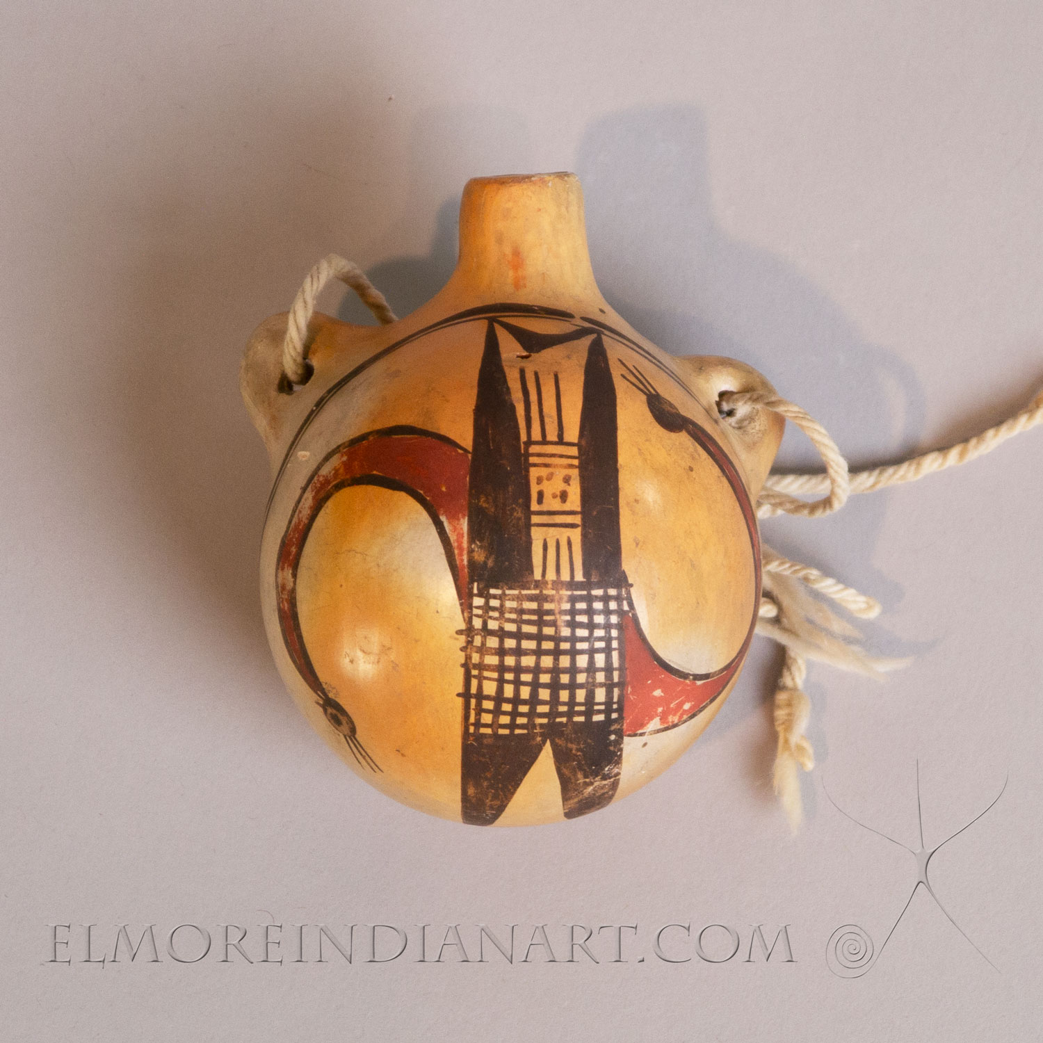 Miniature Hopi Polychrome Canteen by Nampeyo, c.1910-1915
