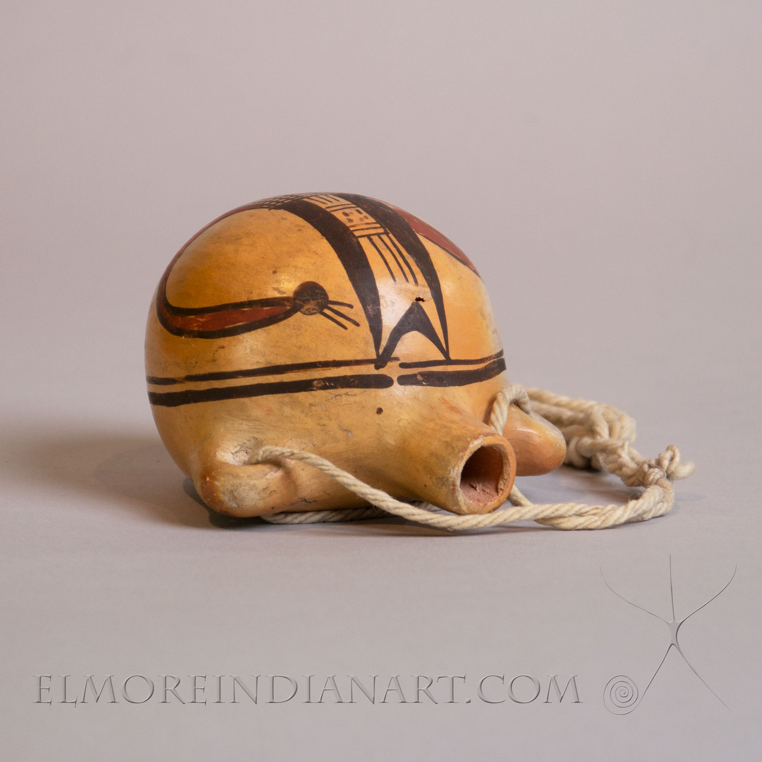 Miniature Hopi Polychrome Canteen by Nampeyo, c.1910-1915 - Image 3