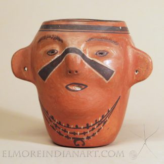 Hopi Black and White on Red Effigy Head Jar by Nampeyo, c.1915-1920