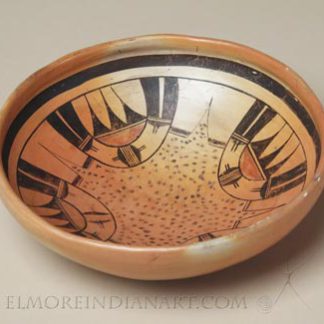 Hopi Yellowware Open Bowl with Four Rainbows, Nampeyo, c. 1915