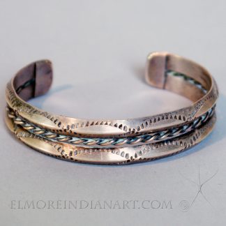Excellent vintage Navajo silver bracelet with old stamping, c. 1930