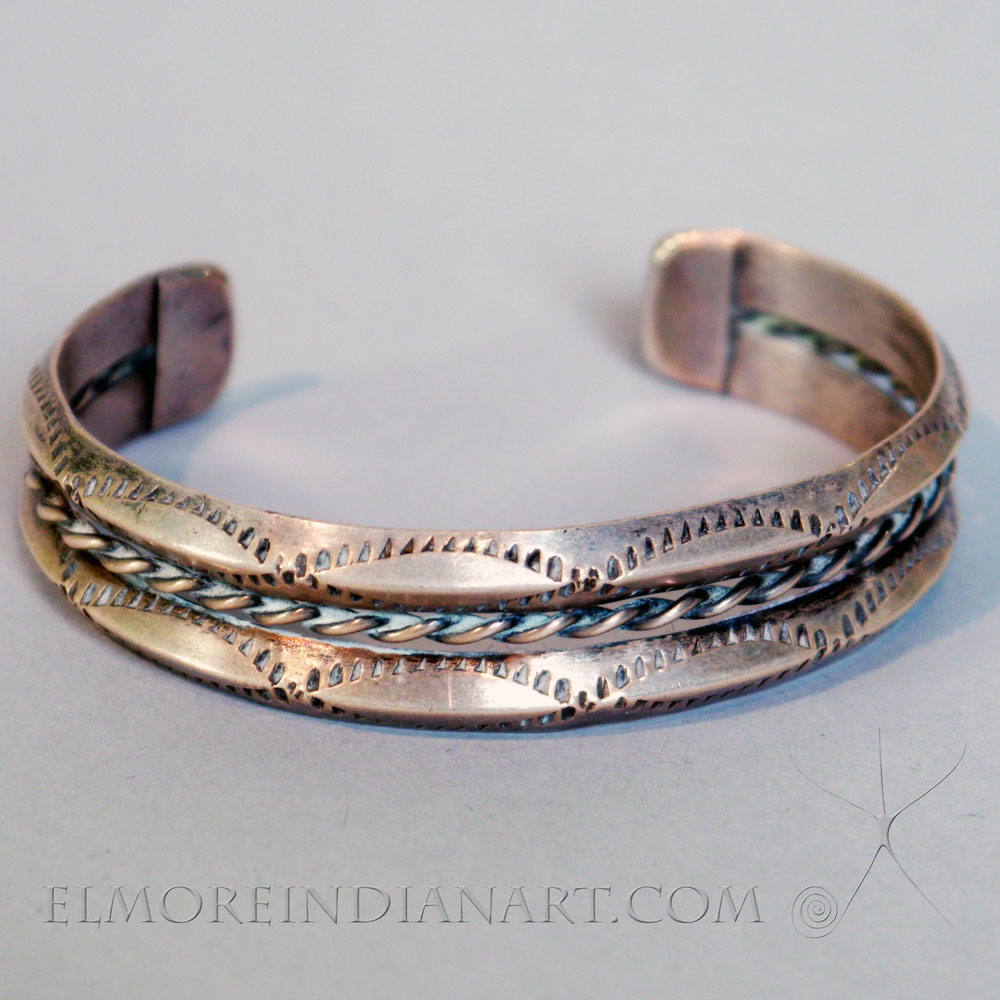 Excellent vintage Navajo silver bracelet with old stamping, c. 1930