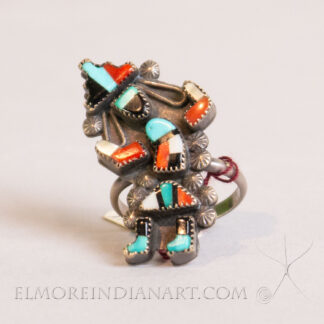 Zuni Rainbow Man Mosaic Ring, c. 1950