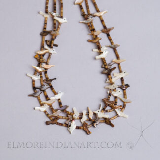 3 strand Fetish Necklace w/ Shell Birds, c. 1980