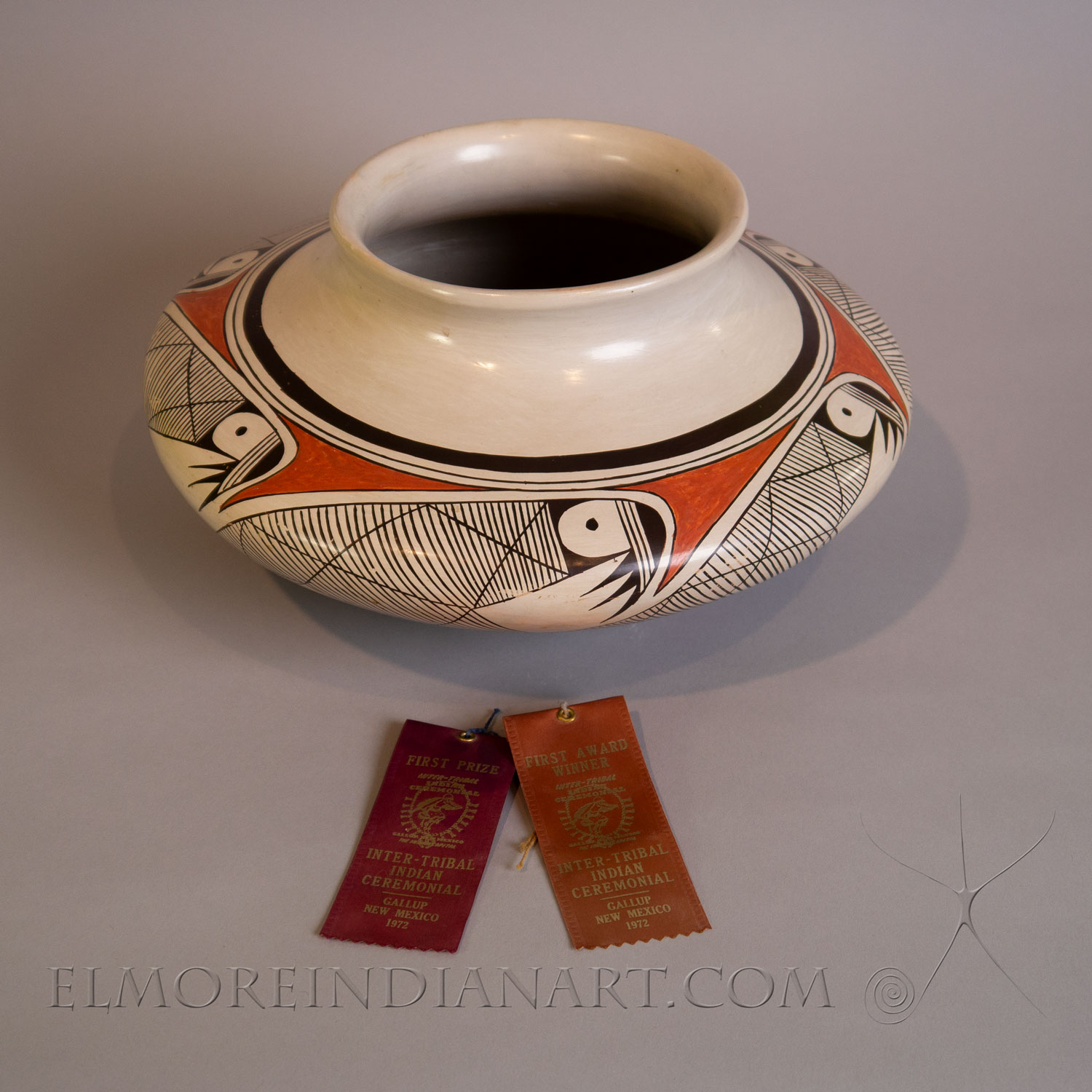 Large Migration Jar w/ Award Ribbons by Helen Naha, 1972 - Image 3