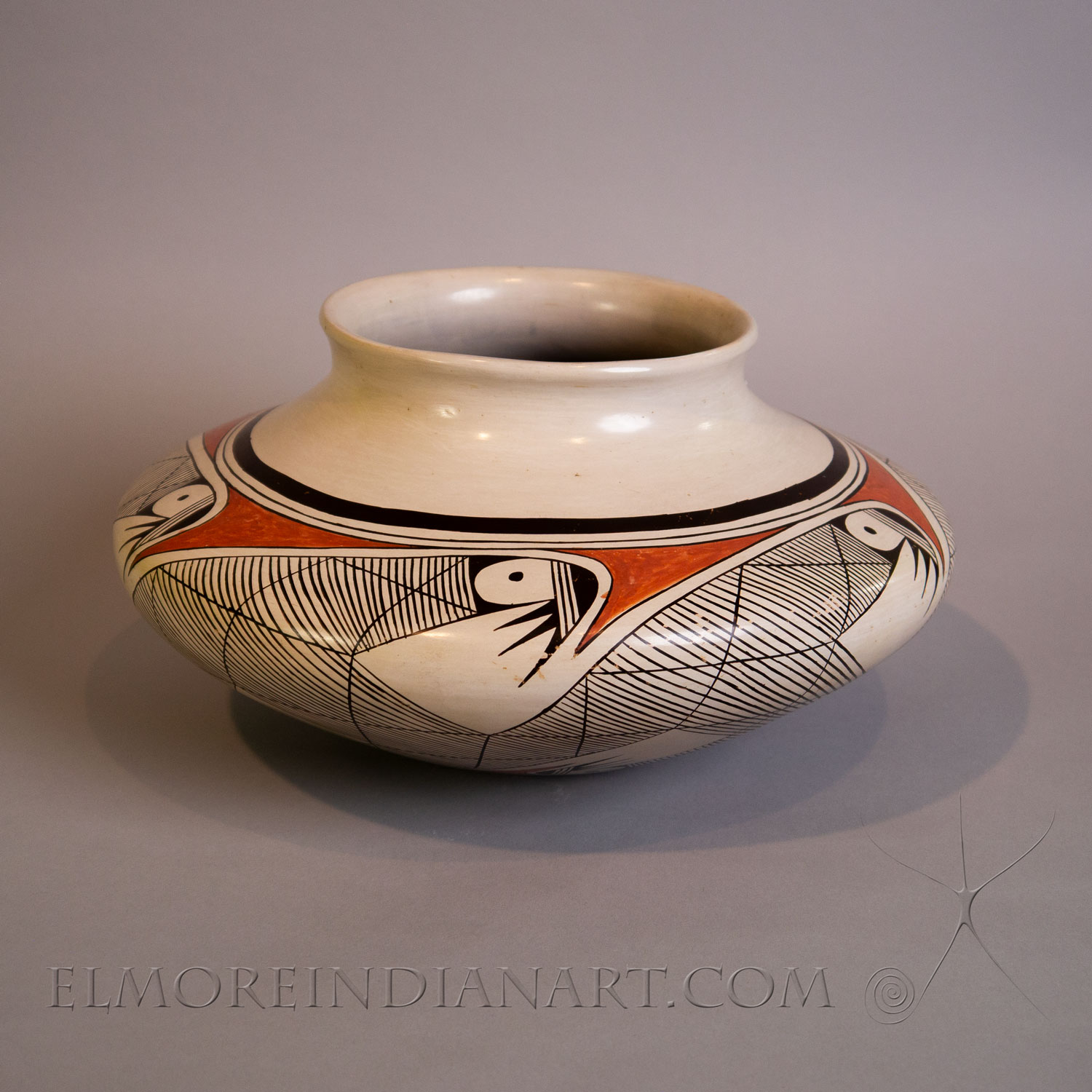 Large Migration Jar w/ Award Ribbons by Helen Naha, 1972